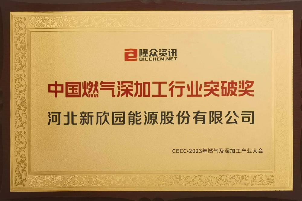 Breakthrough Award for China's Gas Deep Processing Industry